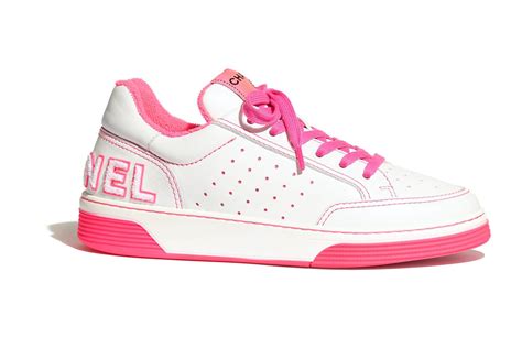 black and pink chanel sneakers|chanel sneakers pink laces.